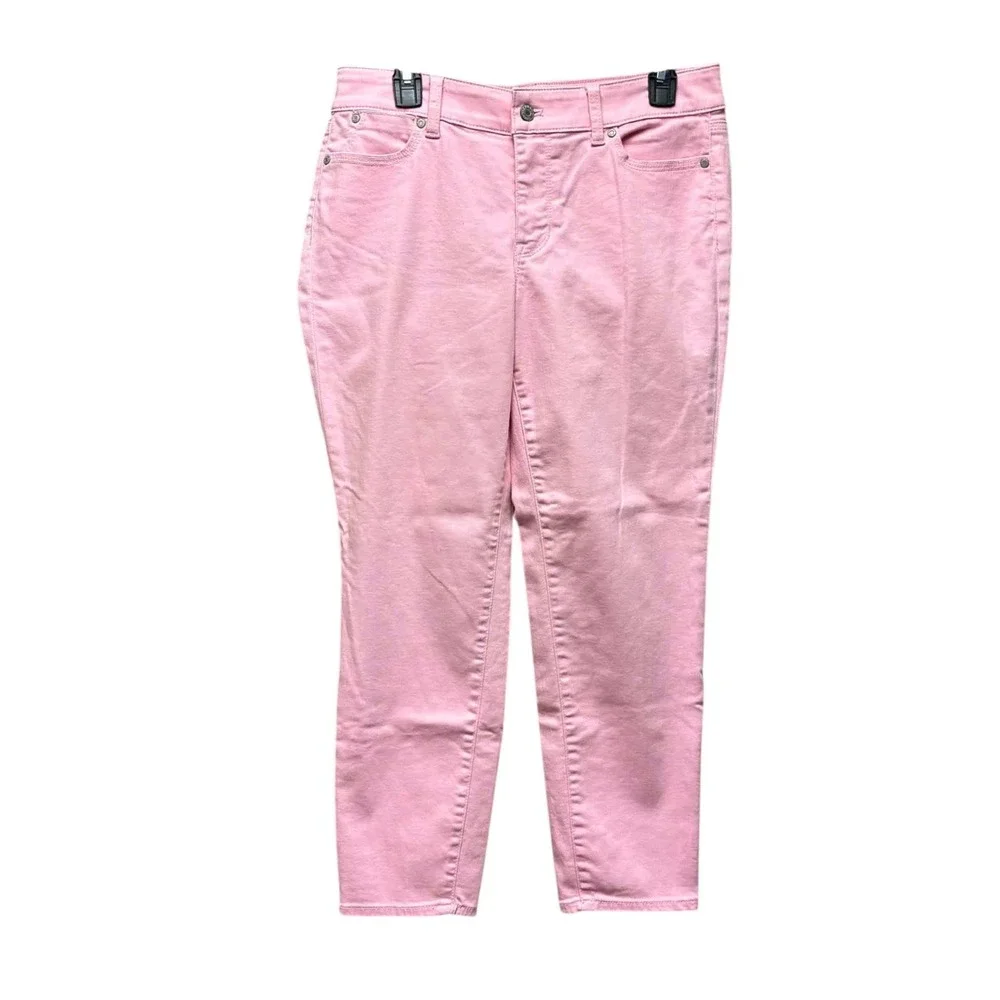 Talbots Flawless Five Pocket Pants Womens Petite Pink Straight Leg PreppyClassic
